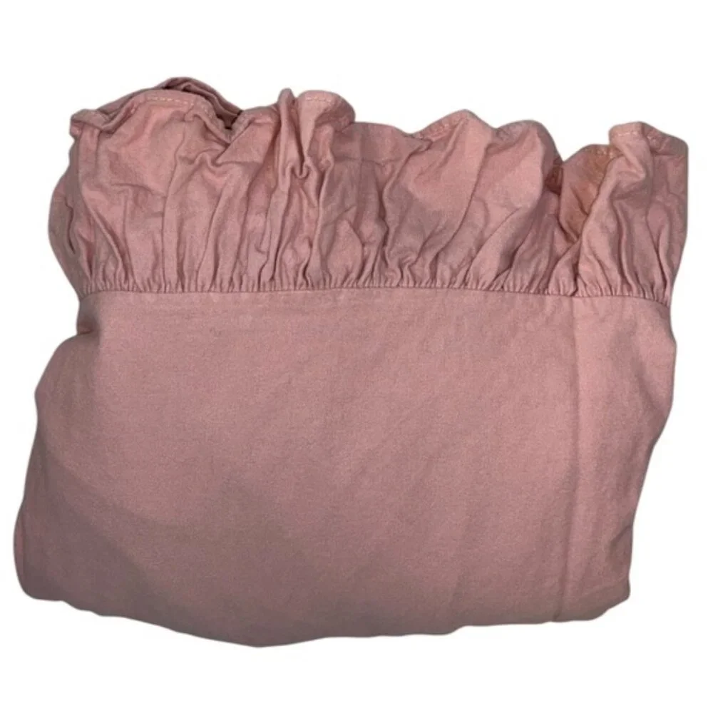Simply Shabby Chic Rachel Aswell Vintage Dusty Rose Flannel Flat Sheet Queen RAR